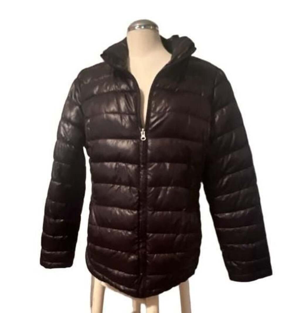 Black Lightweight Quilted Puffer Jacket Coat